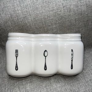 Rae Dunn inspired farmhouse mason Jar utensil jar